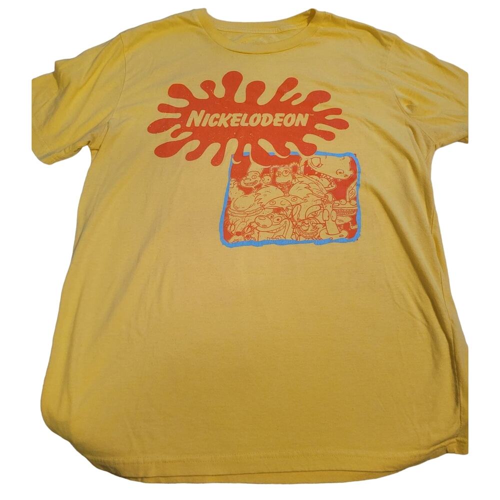Nickelodeon Cartoons 90s Rugrats Ren Stimpy Arnold Yellow T-shirt Medium Unisex